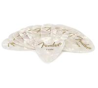 Fender Premium Celluloid 351 Shape Picks Thin White Moto 12 Pack