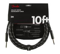 Fender 3M (10') Deluxe Series Instrument Cable - Straight/Straight, Black Tweed