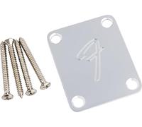 Fender 4-Bolt 70s Vintage-Style Neck Plate "F" Logo Chrome, Guitar