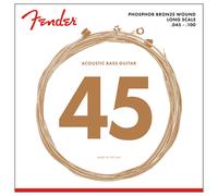 Fender Acoustic Bass Strings, Phosphor Bronze, Long Scale, .45-.100 Gauges, (4)