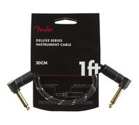 Fender 990820095 Deluxe Series Patch Cable - 1 ft - ANG/ANG - Black Tweed