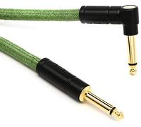 Fender 990910062 Festival - Hemp Instrument Cable - 10 ft (3m) - STR/ANG - Green