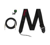 Fender, All-in-One, Accessories, Bundle, Includes, Instrument, Cable, FT-1, Clip-On, Tuner, Durable, Polyester