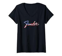 Fender American Flag Fill Logo V-Neck T-Shirt