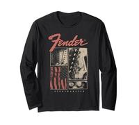 Fender American Flag Guitar Panels Outline Long Sleeve T-Shirt