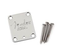 Fender American Series Text Logo Micro-Tilt Neck Plate with Screws (Chrome)
