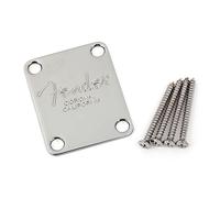 Fender American Series Text Logo Neck Mounting Plate with Screws (Chrome)