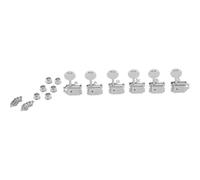 Fender American Vintage Staggered Tuning Machines 6 Left Chrome 15:1 | Drop-in Strat upgrade, 15:1 gear ratio, staggered posts, chrome, precise tuning stability, electric guitar machine heads