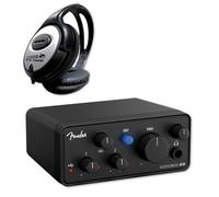 Fender AudioBox Go 2x2-Channel USB-C Audio Interface with Keepdrum Headphones