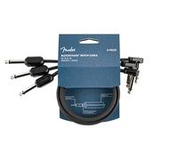Fender Blockchain 24" Patch Cable, Guitar Cable, Guitar Accessories, 3-Pack, Straight/Angle