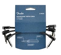 Fender Blockchain 4" Patch Cable, Guitar Cable, Guitar Accessories, 3-Pack, Angle/Angle