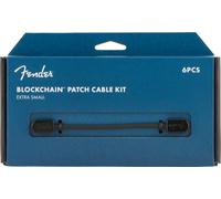 Fender Blockchain Flat Patch Cable Kit for Pedalboard, XS | 6x flat patch cables, low-profile right-angle connectors, noise-free signal, pedalboard-ready, fits tight spaces, durable