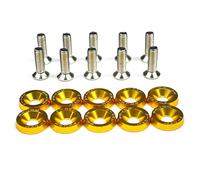 Fender Bumper Washer, Bumper Fender Washer 10pcs M6 Car Modified Hex Fasteners Fender Washer Bumper Engine Concave Screws Car-styling(Gold)