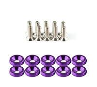 Fender Bumper Washer, Bumper Fender Washer 40 Pcs Fender Bumper Washer Bolt Stainless Steel M6x20mm CNC Billet Aluminum Fender Washer Engine Bay Dress Up Kit(Purple)