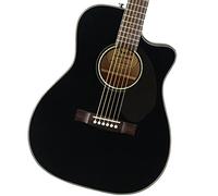 Fender CC-60SCE Concert Acoustic Guitar, Walnut Fingerboard, Black, Comes with Free Virtual Lessons