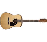 Fender CD-60 V3 Dreadnought Acoustic Guitar, Walnut, Natural | Beginner acoustic guitar, dreadnought body, walnut fretboard, natural finish, scalloped bracing, virtual lessons included