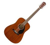 Fender CD-60S Dreadnought Acoustic Guitar, All-Mahogany with Solid Top, Easy-to-play Neck and Free Virtual Lessons, Great for Beginners, Natural