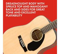Fender CD-60S Dreadnought Acoustic Guitar, with Solid Spruce Top and Easy-to-play Neck, Includes Free Virtual Lessons, Great for Beginners, Natural