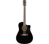 Fender CD-60SCE Dreadnought Electro-Acoustic, with Built-in Tuner and Fishman® pickup for Playing Live or Recording, Includes Virtual Lessons, Black