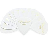 Fender Classic Celluloid Guitar Picks 351 Shape, White, Thin, 12-Pack