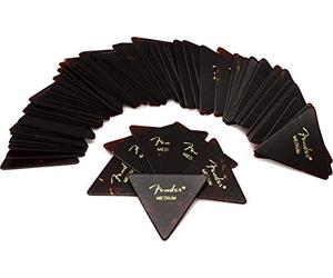 Fender Classic Celluloid Guitar Picks 355 Shape, Tortoise Shell, Medium, 72-Pack