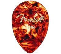 Fender Classic Celluloid Guitar Picks 358 Shape, Guitar Accessories, Tortoise Shell, Thin, 12-Pack