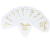 Fender Classic Celluloid Guitar Picks, White 351 Shape Extra Heavy, 12x | Pack of 12, extra heavy gauge, 351 shape, celluloid, warm tone, smooth release, ideal for electric & acoustic guitar