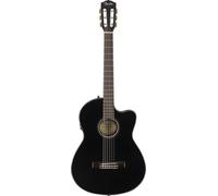 Fender CN-140SCE Nylon Acoustic-Electric Guitar & Case, Black | Classical nylon string guitar with pickup, ideal for beginners & adults, includes hardshell case, Walnut fingerboard