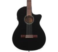Fender CN-140SCE Nylon Acoustic Guitar, Walnut Fingerboard, Black w/case, Comes with Free Virtual Lessons