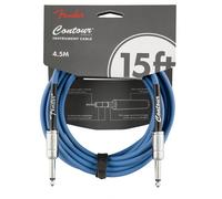 Fender Contour Series Instrument Cable (15ft STR/STR) in Lake Placid Blue