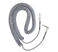 Fender Contour Coiled Instrument Cable Guitar Accessories Straight/Angle Inca Silver 30 ft