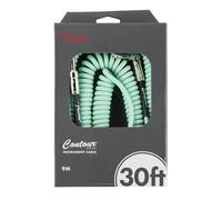 Fender 30' Contour™ Series Coil Instrument Cable, Seafoam Green