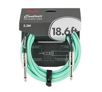 Fender Contour Instrument Cable, Braided Guitar Lead, Seafoam Green, 18.6ft | Braided instrument cable, straight connectors, 18.6ft, electric guitar lead, live performance, seafoam green, accessories