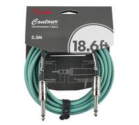 Fender Contour Instrument Cable Guitar Cable Guitar Accessories Straight/Straight Sherwood Green 18.6 ft