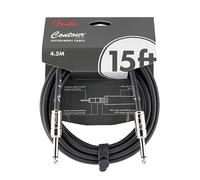 Fender Contour Instrument Cable, Straight, Black, 15ft | Electric & bass guitar cable, straight jack, 15ft, live performance, durable, low noise, Fender quality
