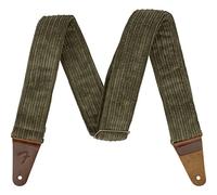 Fender Corduroy Guitar Strap, Vintage Fabric, Antique Olive | Wide, adjustable fabric strap, vintage corduroy texture, suits acoustic & electric guitar, comfortable wear, classic style