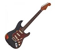 Fender Custom Shop 61 Stratocaster Heavy Relic Aged Black Over 3 Tobacco Sunburst #CZ579686