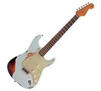Fender Custom Shop 61 Stratocaster Heavy Relic Faded Aged Sonic Blue over 3-Colour Sunburst