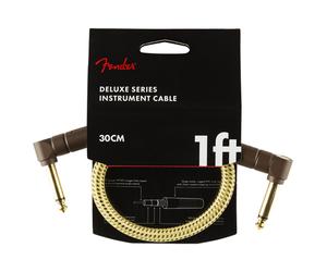 Fender Deluxe 30CM/1ft Angle Instrument Cable Tweed