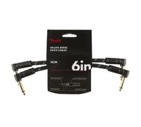 Fender 990820087 Deluxe Serie Patch Cable - 6 inch - ANG/ANG - Pack of 2 - Black Tweed
