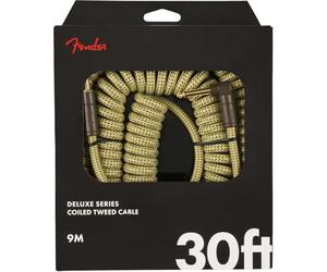 Fender Deluxe Series Coil Cable - Tweed - 30ft (9m) - Natural Tweed