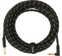 Fender Deluxe Series Instrument Cable - 25 ft - STR/ANG - Black Tweed
