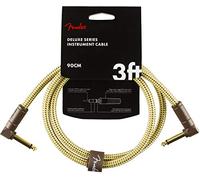 Fender Instrument Cable - Deluxe Series - 3 ft - Angle/Angle - Tweed