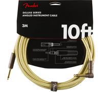 Fender Deluxe Series Instrument Cable, Straight/Angle, 10', Tweed (3 M)