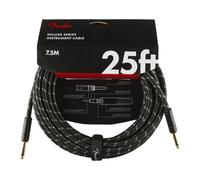 Fender - Deluxe Series Instrument Cable, Straight/Straight, 25 ft, Black Tweed