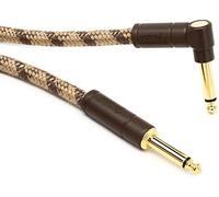 Fender Festival Hemp 10ft Jack - Angled Jack Instrument Cable - Brown Stripe