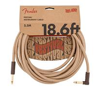 Fender® Festival - Hemp Instrument Cable - 18.6 ft (5.5m) - STR/ANG - Natural