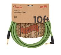 Fender Festival Pure Hemp 10ft Jack - Angled Jack Instrument Cable - Green