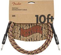 Fender® Festival - Instrument Cable - 10 ft (3m) - STR/STR - Rainbow