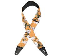 Fender Floral Guitar Strap, Adjustable Patterned Strap, Marigold | Adjustable acoustic & electric guitar strap, floral marigold design, ideal gift for guitarists, Fender accessory